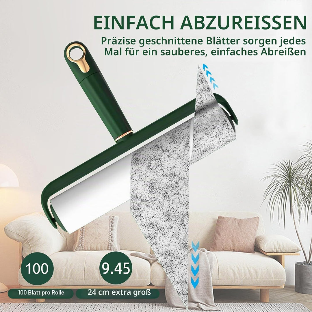 Grosse Fusselroller für Tierhaare, extra stark klebend, 400 Blatt Roller-Nachfüllpackungen mit lange