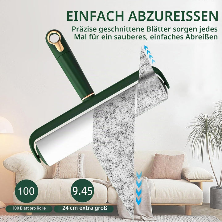 Grosse Fusselroller für Tierhaare, extra stark klebend, 400 Blatt Roller-Nachfüllpackungen mit lange