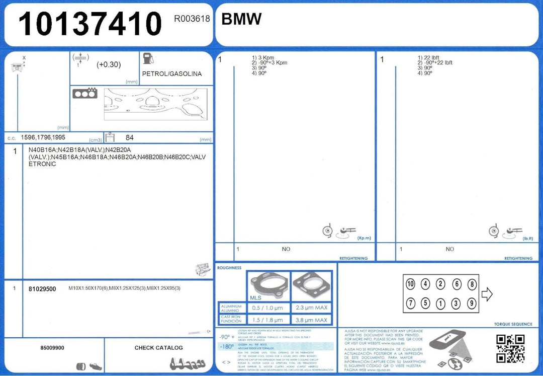 Ajusa 10137410 Dichtung, Zylinderkopf