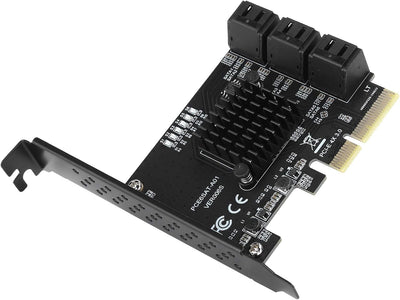 Tbest Asm1166 6-Port, PCIe-Sata-Erweiterungskarte, Interne Komponenten, Erweiterungskarte PCIe auf 6