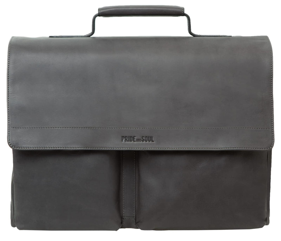 Pride and Soul 47260 - Businesstasche District, Notebooktasche für 15" Laptops, Umhängetasche aus Ec
