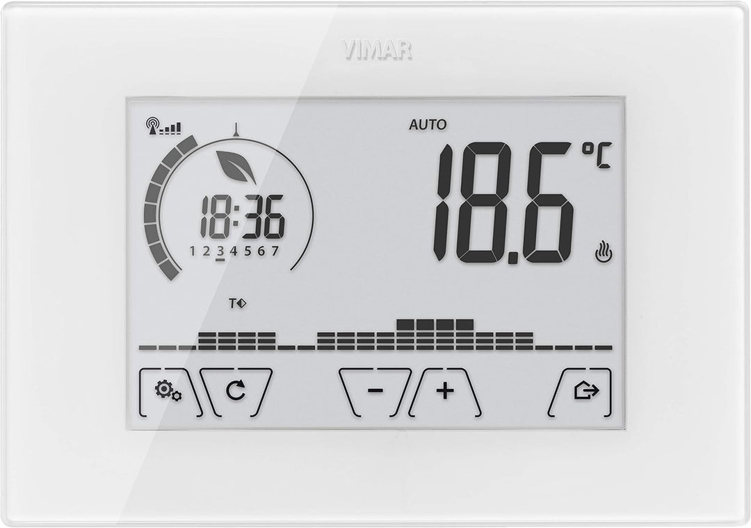 Vimar 02907 Touchscreen-WLAN-Thermostat für lokale oder erweiterte Regelung der Temperatur über dedi