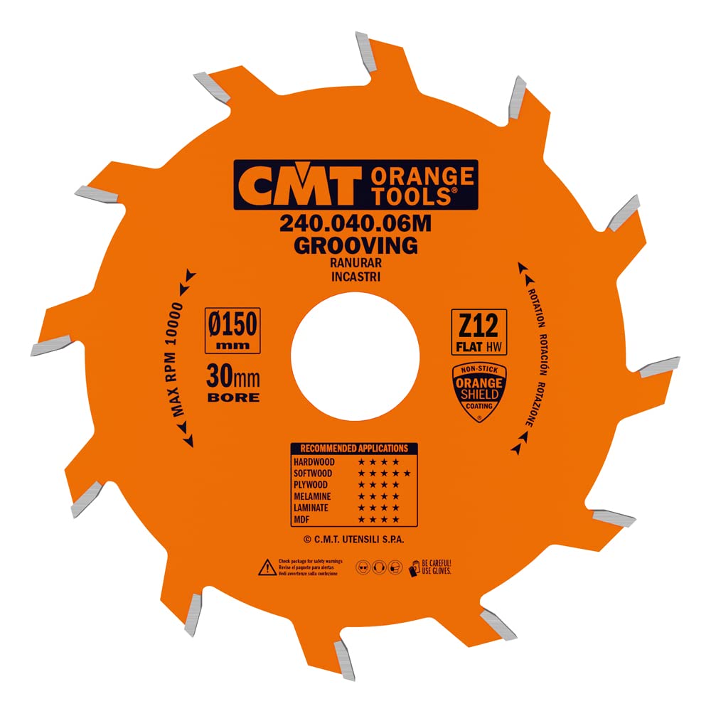 CMT Orange Tools Bandschlitzfräser Kreissägeblatt 150 x 4 x 30 Zähne 12 240.040.06