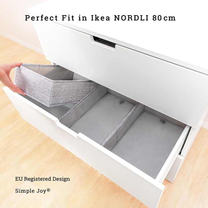 SIMPLE JOY® Schubladen Ordnungsystem Boxen für Ikea (NORDLI (3 Fächer)), NORDLI (3 Fächer)