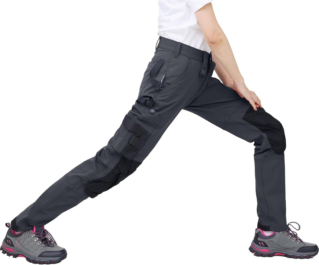 WORK IDEA Damen Slim-Fit Stretch Arbeitshose: Kritische Stoffbereiche aus Cordura – strapazierfähige