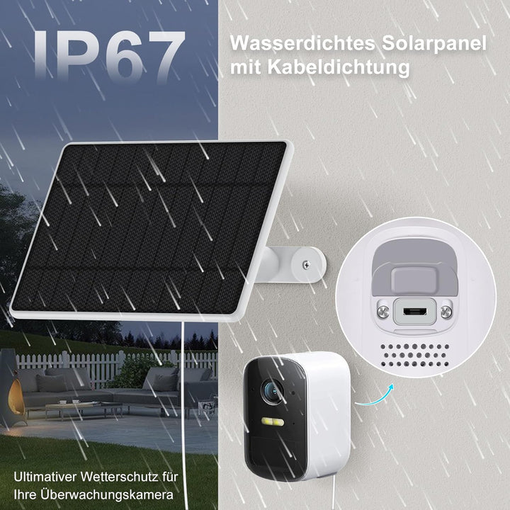 eufy 5W Solarpanel für Kamera kompatibel mit Eufycam 2C S220 E30 S330 4M Kabel 5V IP65 Wasserdicht f