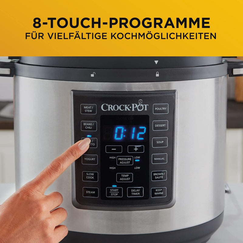 Crockpot Express Kocher | programmierbarer 12-in-1-Multikocher mit Schongarer sowie Dämpf- und Sauté