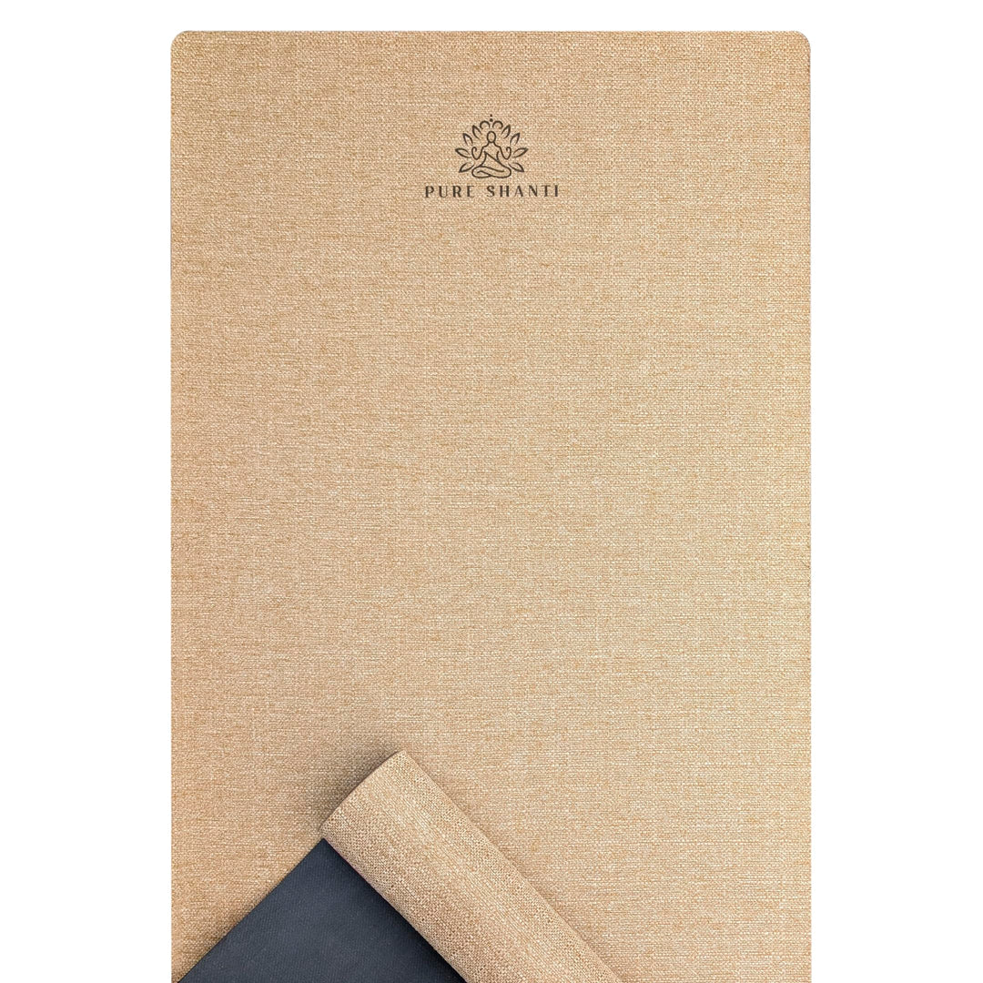 PURE SHANTI Yogamatte aus Jute &amp; Naturkautschuk | Nachhaltige Jute-Matte | 100% Naturmaterial | Ruts