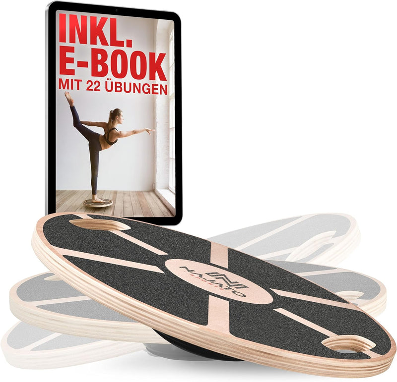 NAJATO Sports Balance Board – Wackelbrett mit rutschfestem gummiertem Standfuss – Gleichgewichtstrai