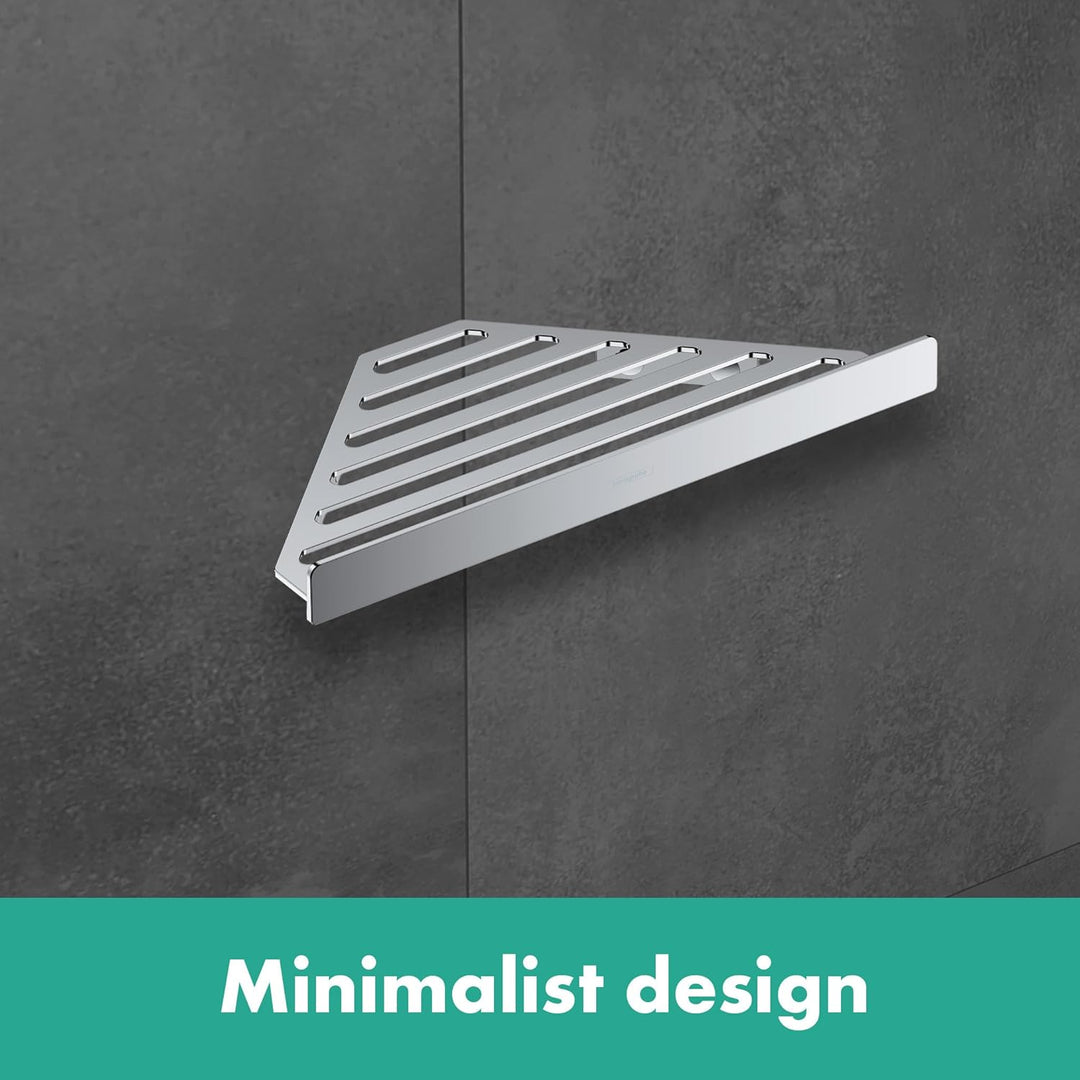 hansgrohe AddStoris - Duschablage, Duschkorb, Eckregal Bad, Duschregal Ecke, Seifenkorb, Seifenablag