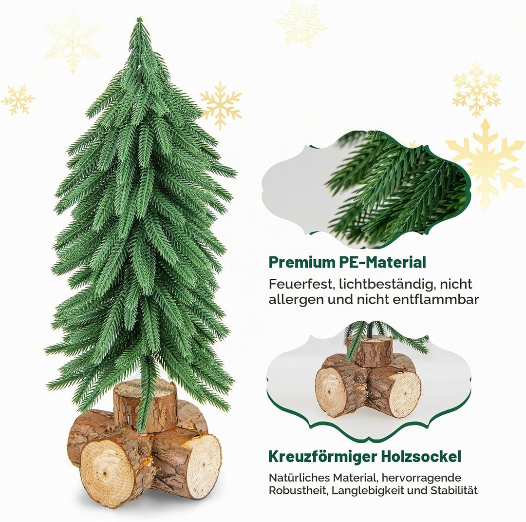 KOMFOTTEU 40 cm künstlicher Weihnachtsbaum Mini, Tisch Christbaum mit Massivholzsockel &amp; 200 Zweigsp