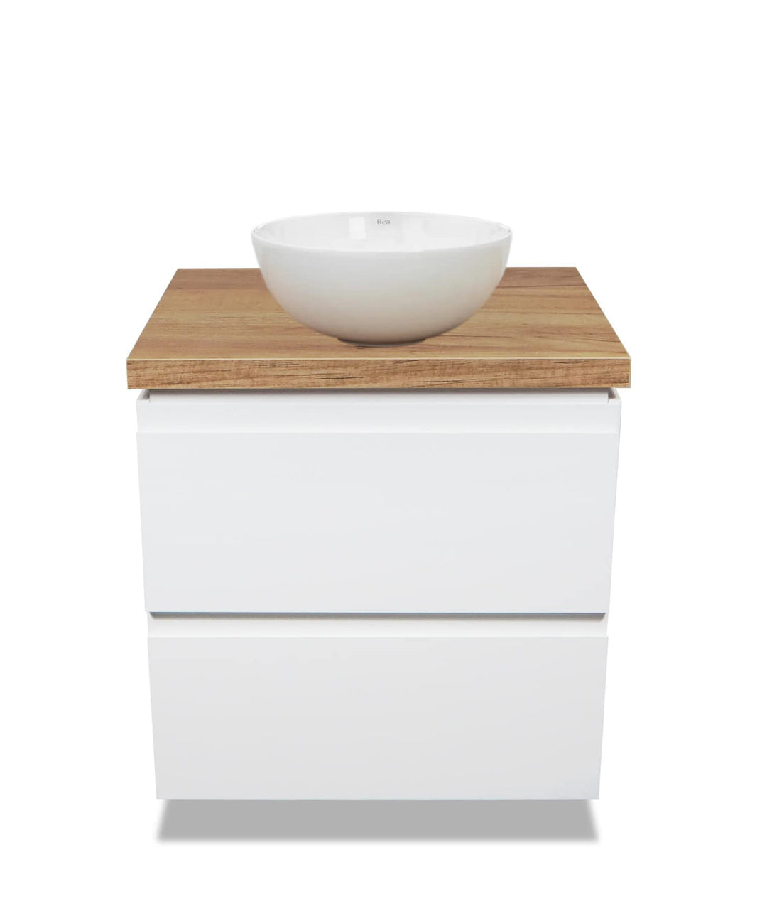 VBChome Badmöbel 60 cm Weiss Stella Aufsatzwaschbecken ohne Hahnloch 36x36 cm Klein Aufsatzwaschtisc