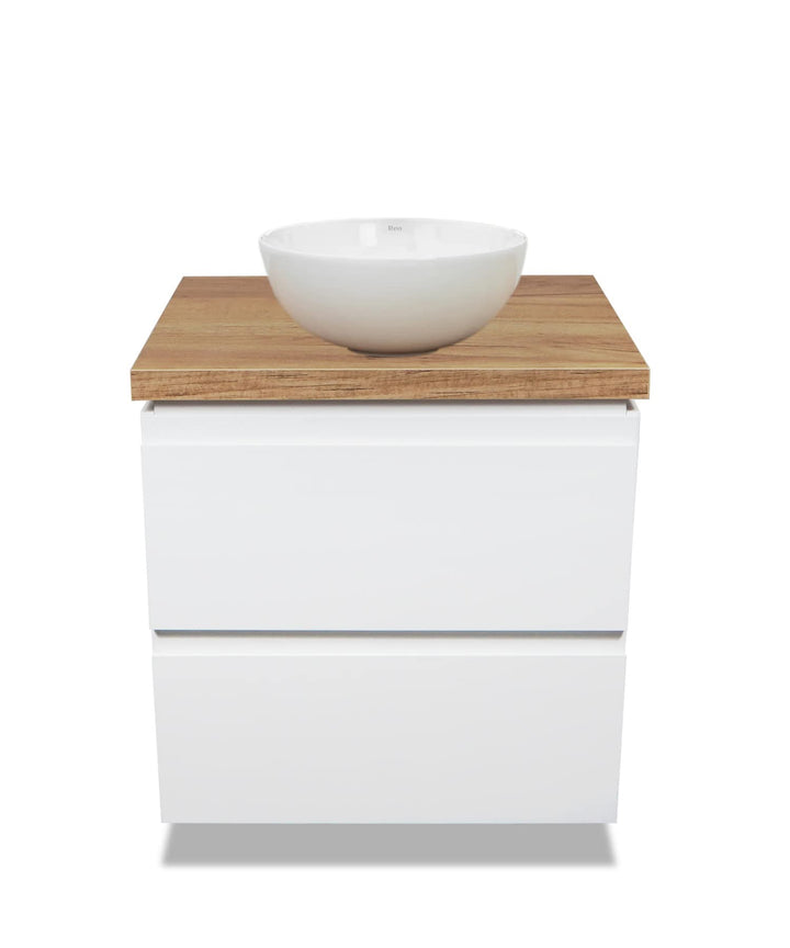 VBChome Badmöbel 60 cm Weiss Stella Aufsatzwaschbecken ohne Hahnloch 36x36 cm Klein Aufsatzwaschtisc