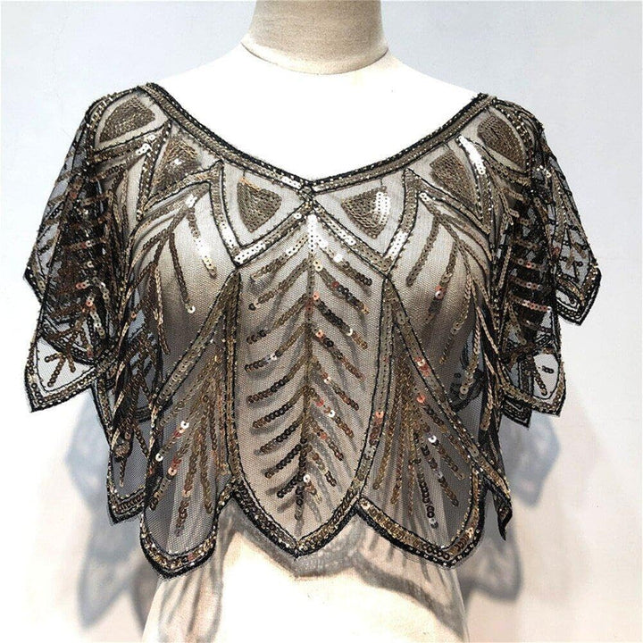 Damen Schal 1920er Jahre Schal Pailletten Perlen Abend Cape Art Vintage Schal Wraps Squined Sparking