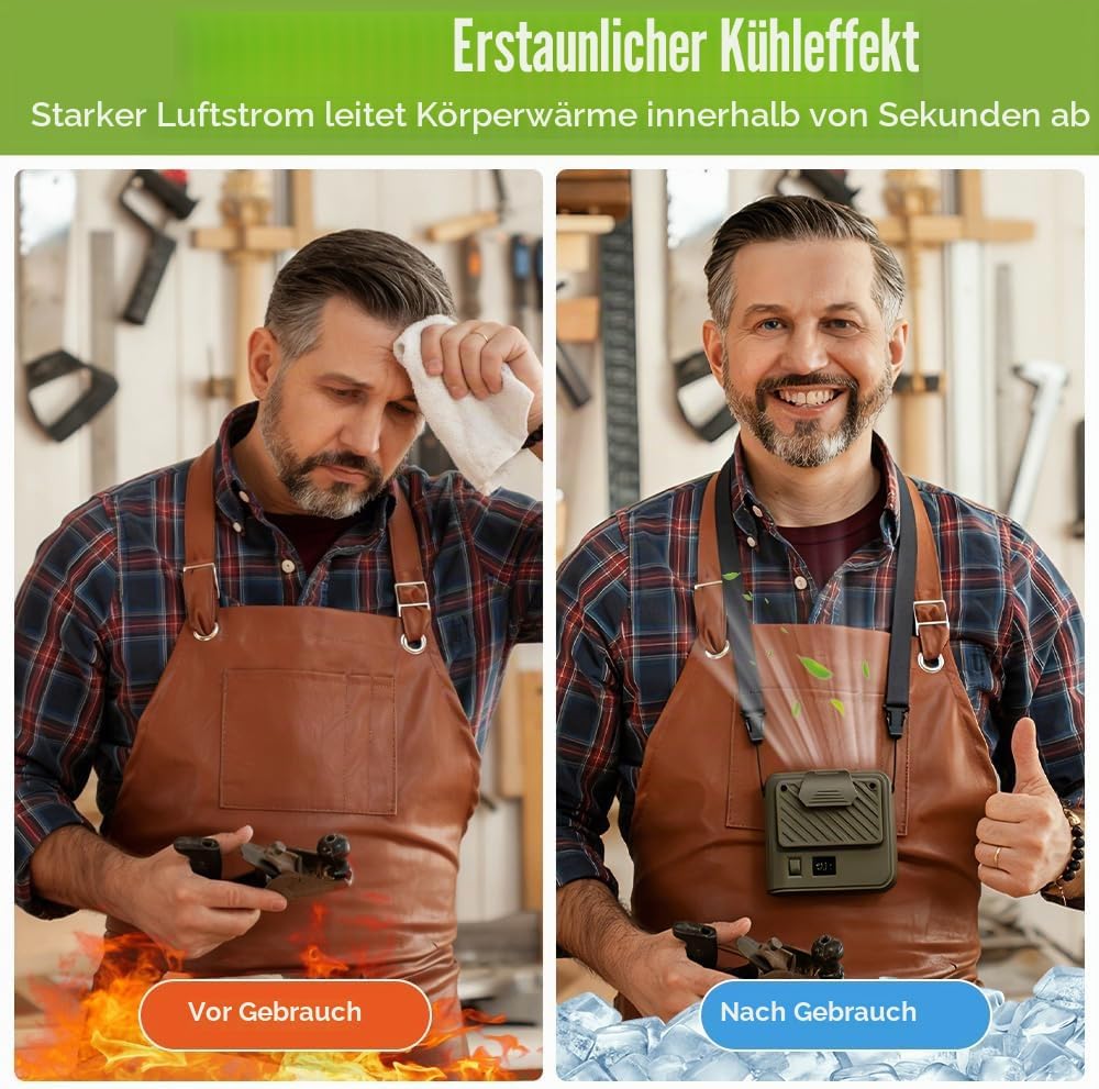 Tragbarer Ventilator Akku, Tragbarer Hüftclip-Lüfter, Klein T Shirt Ventilator mit Clip, Aufladbarer