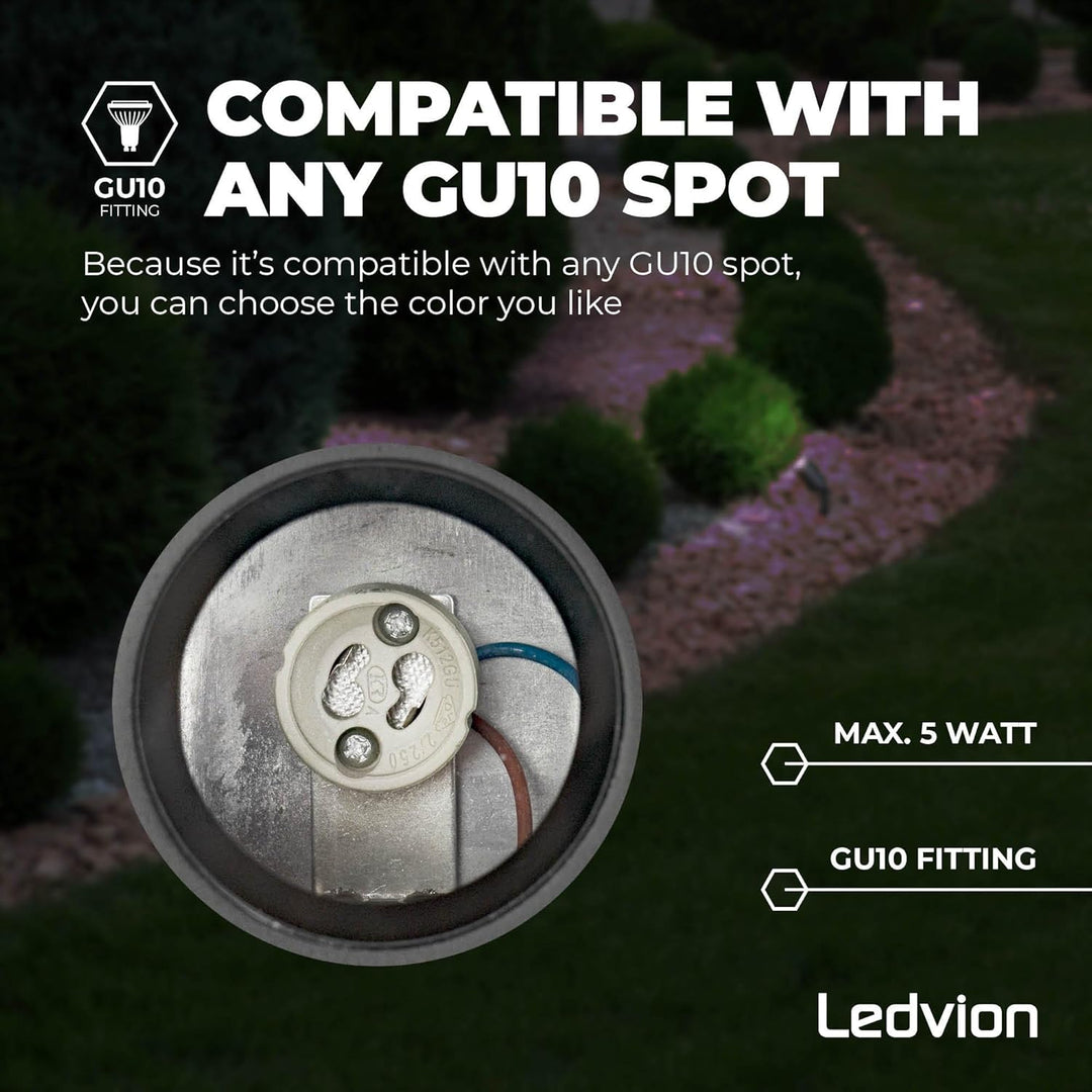 Ledvion - 9X SMART Wifi LED Strahler, Anthrazit Aluminium, IP65, 5W, RGBWW, 1 Meter Kabel, LED Strah