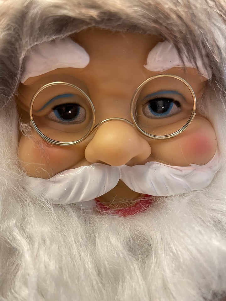 khevga Weihnachtsmann Deko Figur Deko Nikolaus gross (rot/grauer Mantel, 61cm), Rot/Grauer Mantel 61