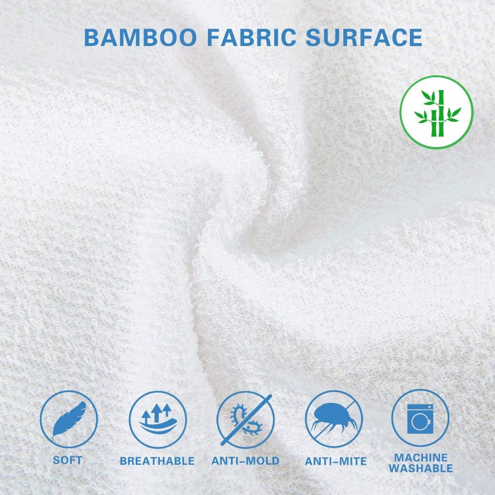Bedecor Doppelpack Matratzenschoner 90x200cm Wasserdicht Atmungsaktive Bambus Matratzenauflage Wasse