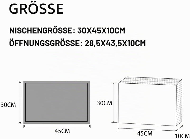 Wandnische Dusche Edelstahl, Duschnische Lagerung 30x45x10cm,Schwarz | Nische Ohne Regal, Wandnische
