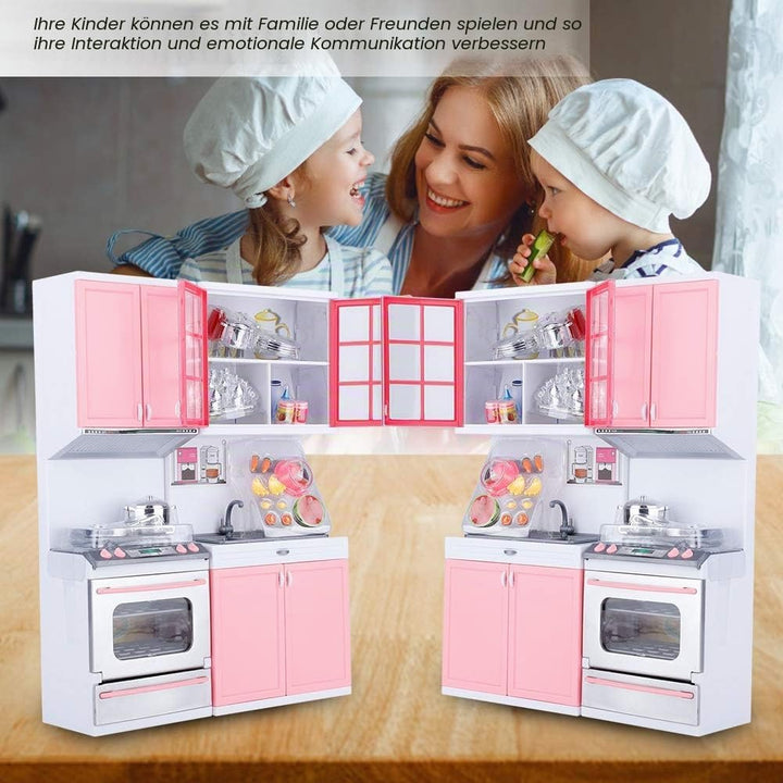 Kinderküche Holz Küche Spielküche Kinder Küchen Spielset Küchenspielzeug mit Klängen Mini Küchen Rol