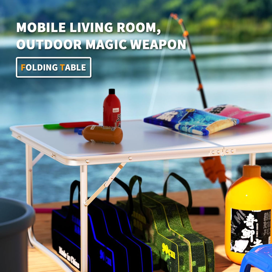 Bowose Klapptisch 60 x 40cm Aluminium Betttisch Frühstückstablett mit Füssen, Campingtisch 40KG Bela