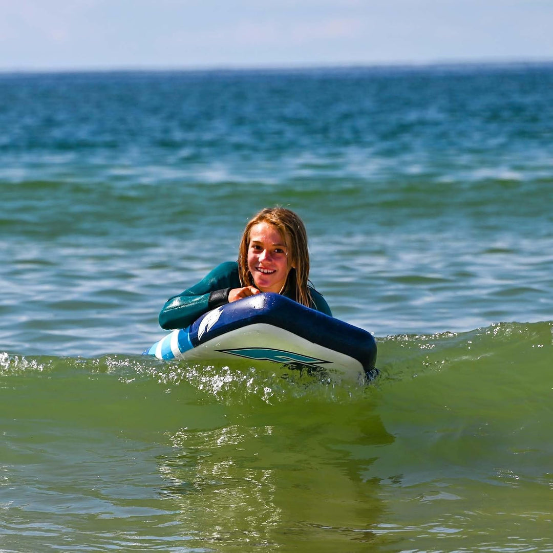 F2 Inflatable Body Board aufblasbares Boogie Board Air 3,7 Blau für Kinder und Erwachsene Skimboard