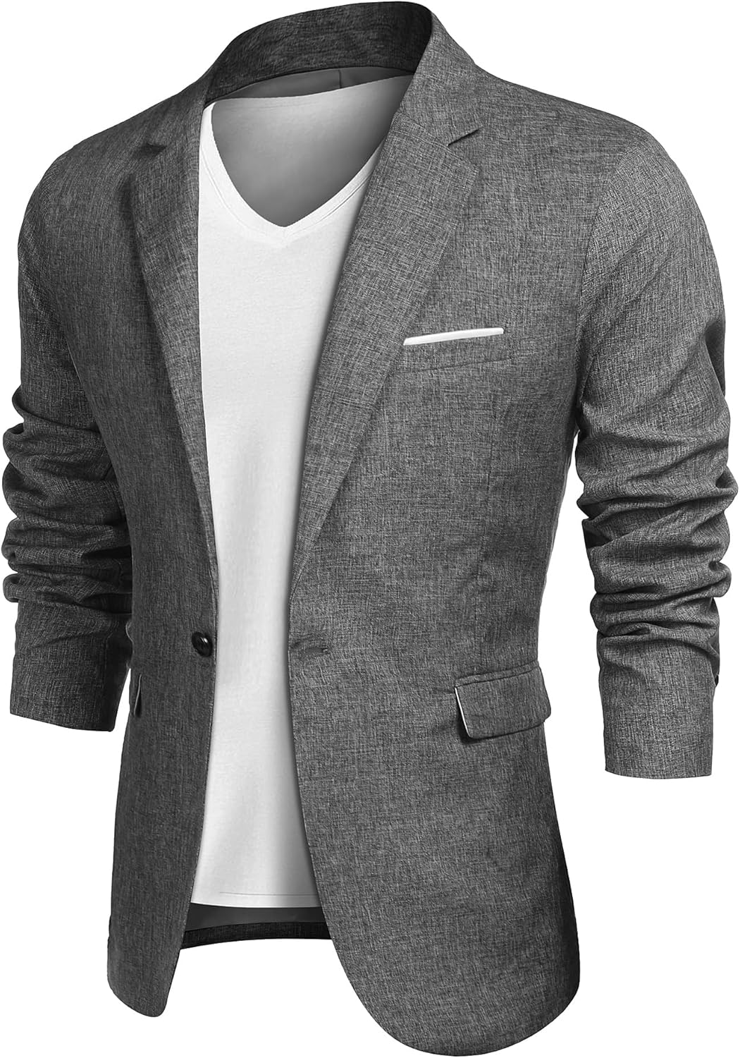 COOFANDY Herren Sakko Sportlich Modern Freizeit Blazer Jackett 1 Knopf Business Anzugjacke Regular F