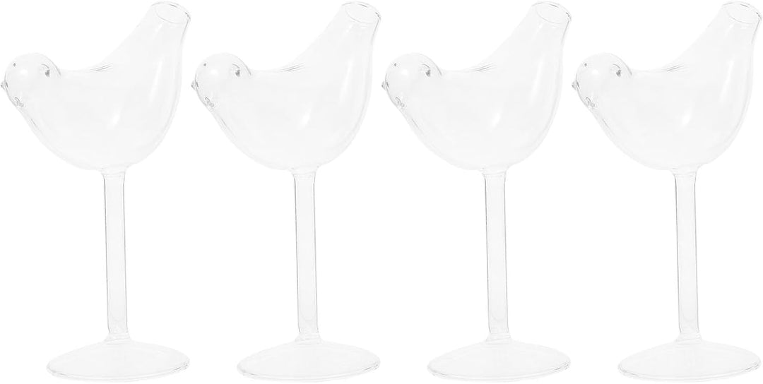 YARNOW 4Pcs Cocktail Glas Becher Cocktail Glas Vogel Form Transparent Glas Tasse Dekorative Cocktail