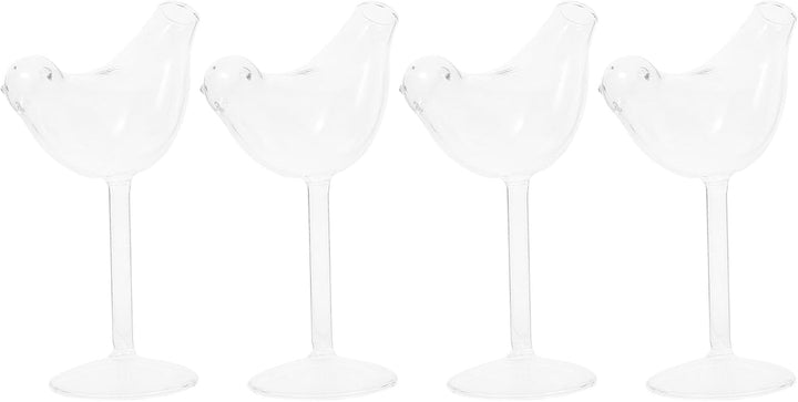 YARNOW 4Pcs Cocktail Glas Becher Cocktail Glas Vogel Form Transparent Glas Tasse Dekorative Cocktail