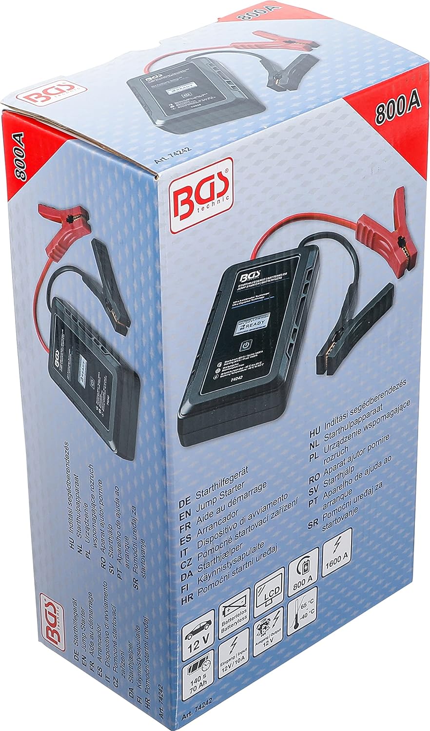 BGS 74242 | Starthilfegerät | Batterielos | mit Ultra-Kondensator Technologie | 12 V / 800 A / 1600