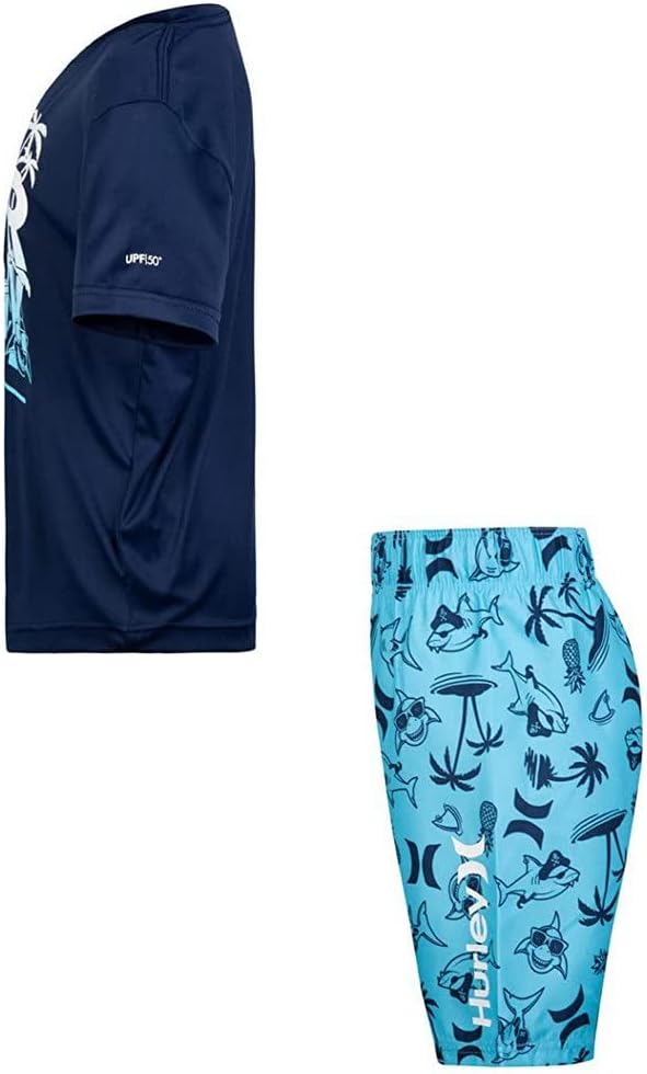 Hurley Jungen Hrlb Shark Paradise Set Board-Shorts 2 Jahre Blau (Blue Gaze), 2 Jahre Blau (Blue Gaze
