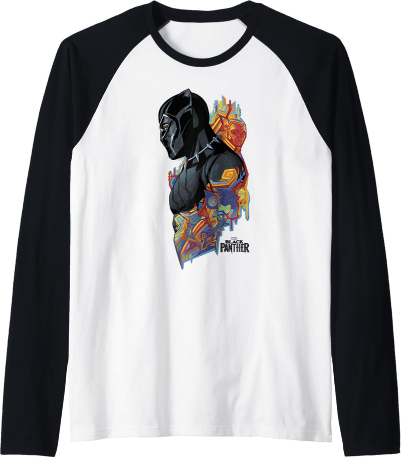 Marvel Black Panther Movie Colorful Pattern Profile Raglan