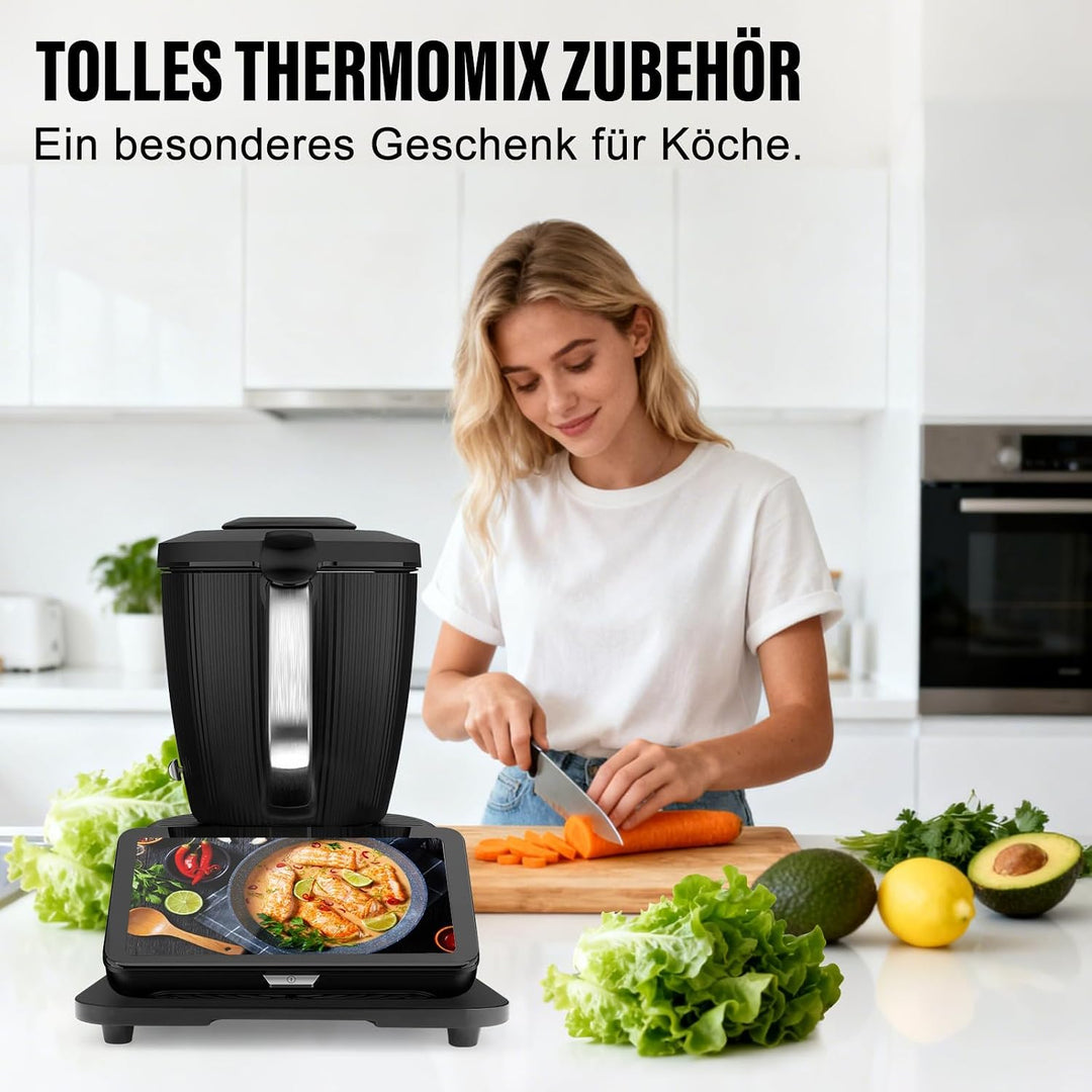 Bambus Gleitbrett für Thermomix TM7, Rollbrett zum mühelosen Verschieben | Schützt die sensible Waag