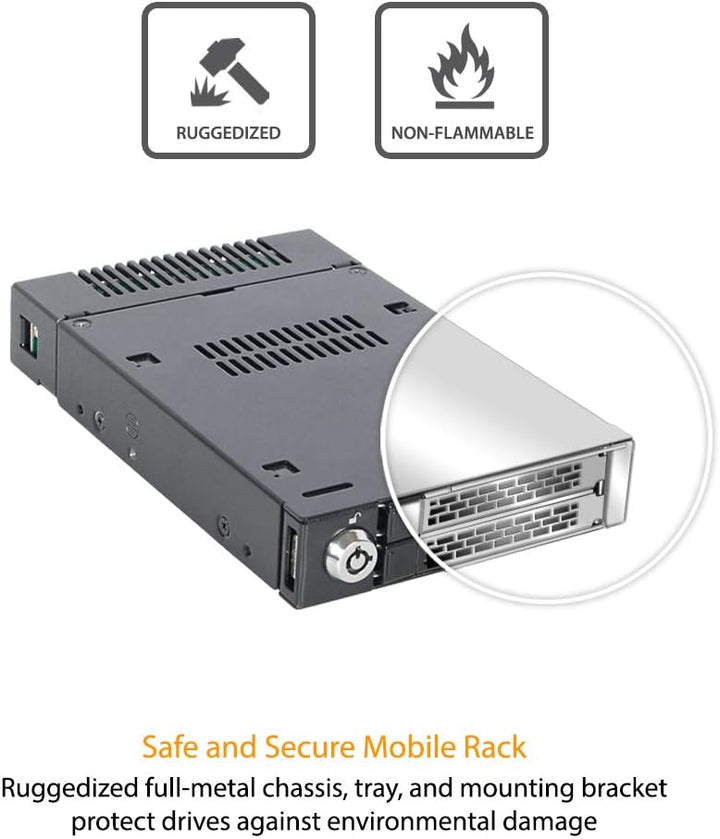ICY DOCK ToughArmor MB834M2K-B - 2X M.2 NVMe PCIe4.0 bis zu 64Gbps SSD zu 2X MiniSAS HD Hot Plug Wec