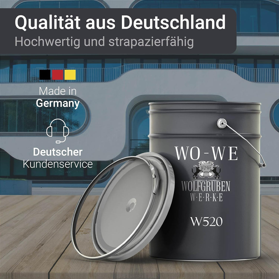WO-WE Nano Fassadenfarbe W520 Wandfarbe für Aussen Mauer Fassade Lichtgrau - 2,5L RAL 7035 ähnl. Lic