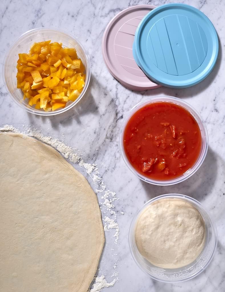 RoyalFay Pizzaballenbox Piccolo 10 Stück mit Deckel Pizzateigballen Zutatenbehälter Gärbox (Farbe we