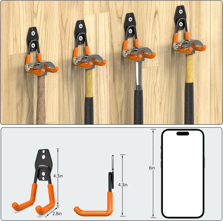 3-H Wandhaken Garage, Wandhaken Schwerlast, Haken 8 Stück Gerätehaken Garage Storage Doppelhaken für