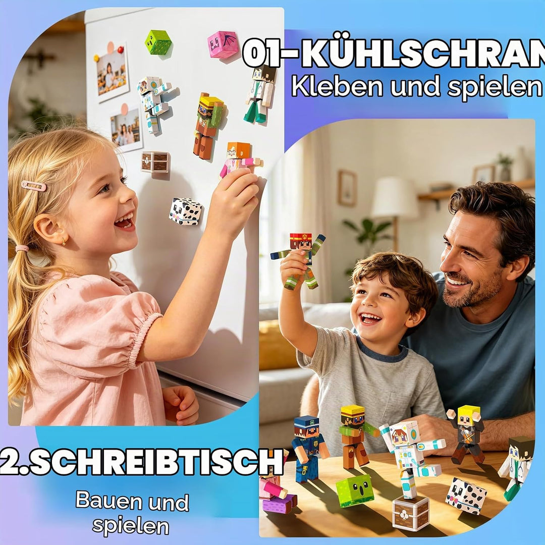 Magneverse 20-Teile Set für Magnetische Bausteine, Bewegliche Spielfiguren mit 10 Berufsfiguren und