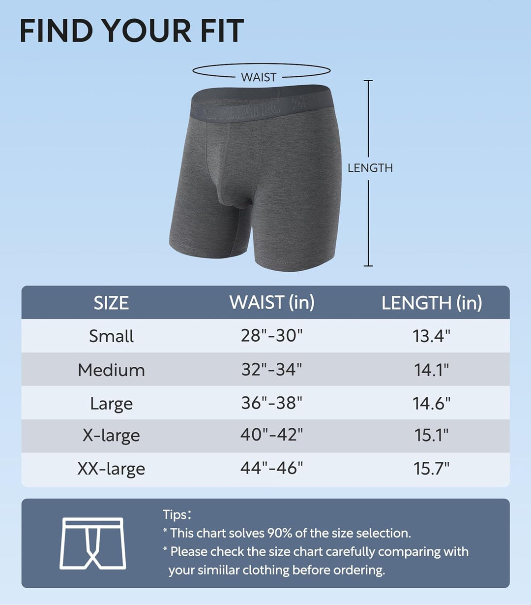 Separatec Herren Boxershorts 4er Pack Doppelbeutel Dual Pouch, Bambus Unterhosen Männer, Stretcken H