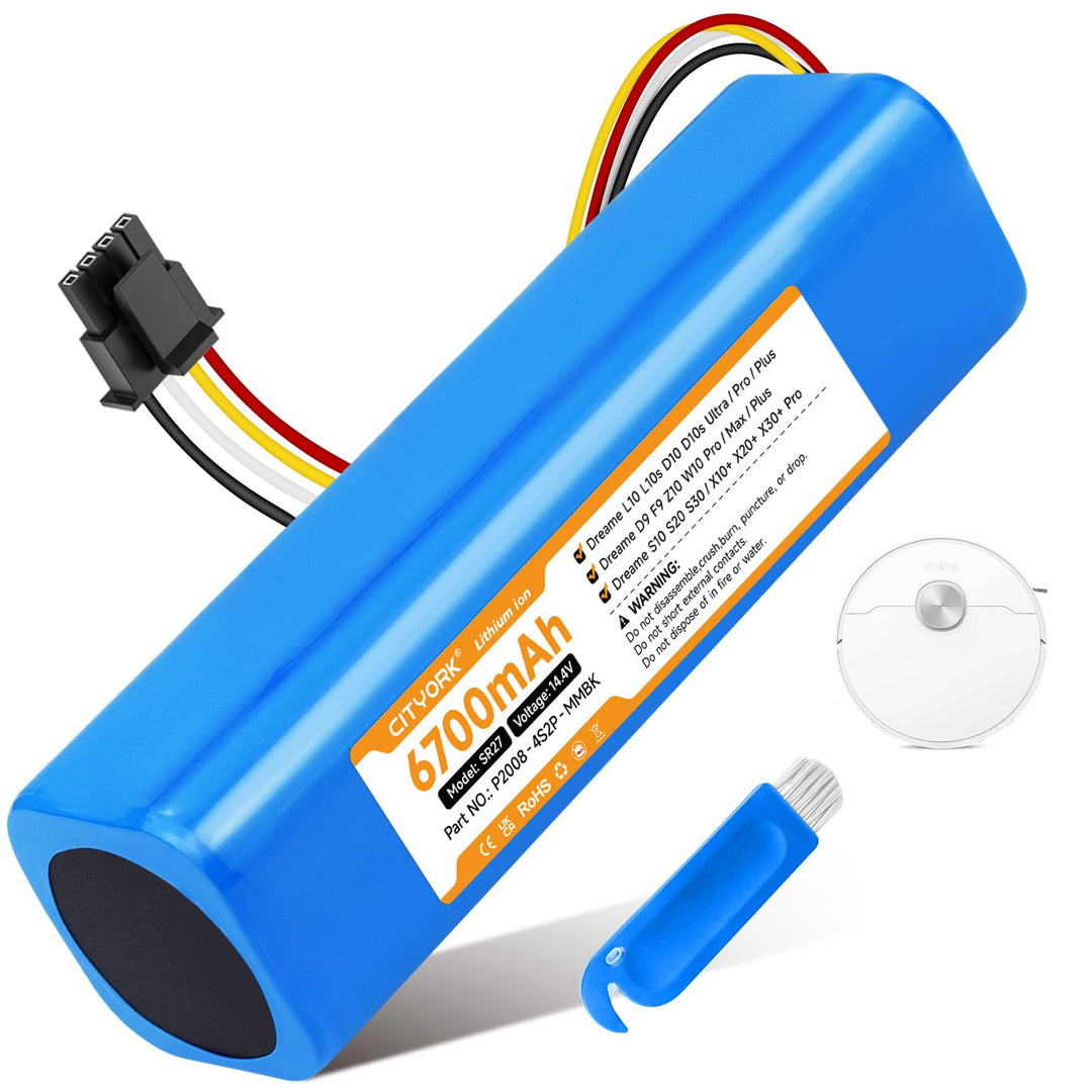 CITYORK 14,4 V 5600 mAh Lithium-Ersatzbatterie für Mi Robot Mijia 1. und 2. Generation, Roborock S50