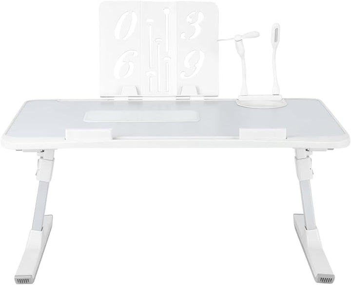 OHMG Laptop-Bett, höhenverstellbar und Winkel, faltbar, neigbar, mit Kühler/USB-Ports/Schublade, für