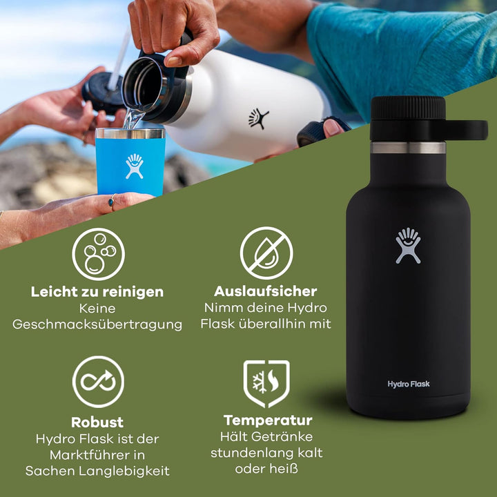 HYDRO FLASK - Growler 1890 (64 oz) mit Auslaufsicherem Verschluss - Isolierte Camping- & Reiseflasch