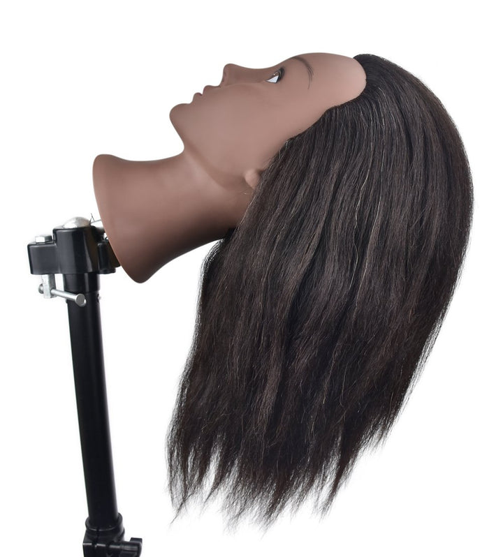 Tcwuzick Afro Schaufensterpuppe Kopf 100% echtes Haar Friseur Ausbildung Kopf Manikin Kosmetologie P