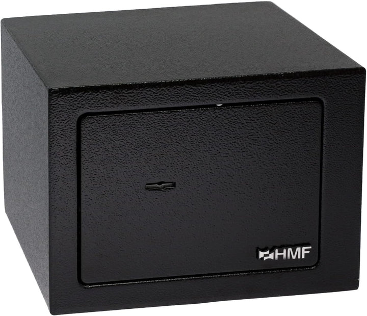 HMF 49216-02 Safe Tresor klein mit Schlüssel, Möbeltresor | 23 x 17 x 17 cm | Schwarz, Schwarz