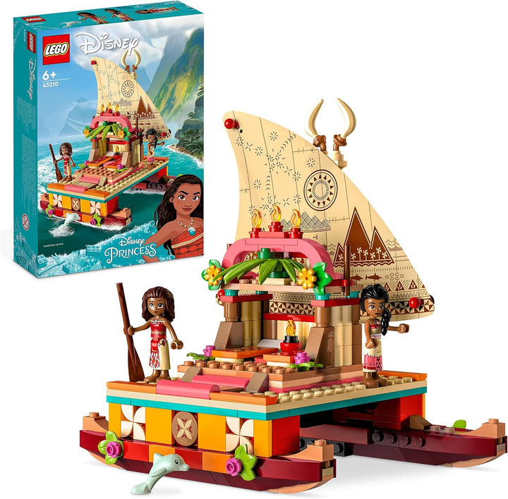 LEGO 43210 Disney Princess Vaianas Katamaran Spielzeug Boot mit Vaiana und Sina Prinzessinnen Mini-P