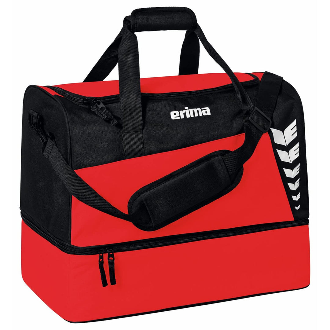 Erima Unisex Six Wings Sporttasche mit Bodenfach M Rot/Schwarz, M Rot/Schwarz