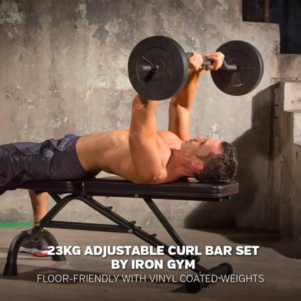 Langhantel Curl Iron Gym inkl. Gewichte Langhantelstange Gewichte Gewichtsscheiben Hantelscheiben