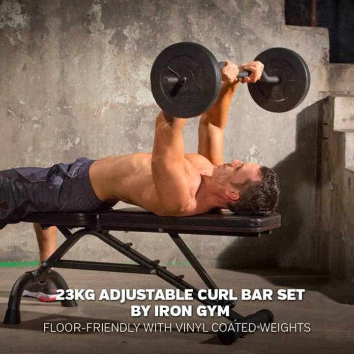 Langhantel Curl Iron Gym inkl. Gewichte Langhantelstange Gewichte Gewichtsscheiben Hantelscheiben