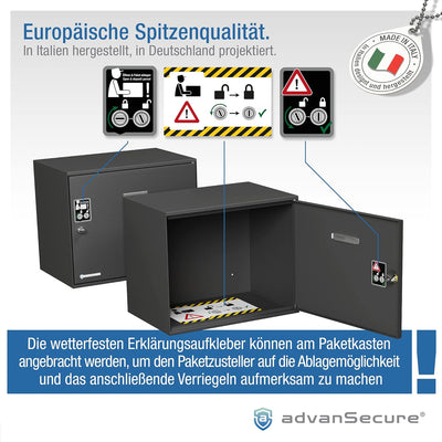 advanSecure® Paketkasten | innovatives Schliesssystem für kontaktlose Paket-Zustellung | für mittel-