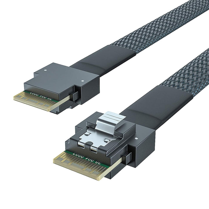 24G Internal SlimSAS SFF-8654 to SFF-8654 4i Cable, SAS 4.0, 100-ohm, 0.5-m(1.65ft) 0.5M 8654 - 8654